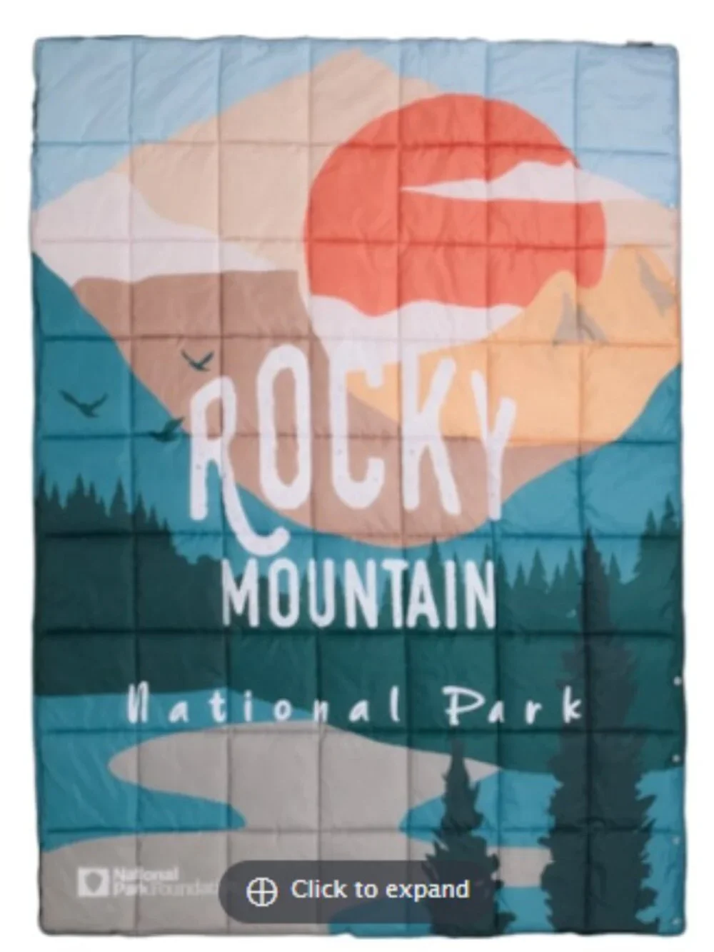 National Park Foundation Packable Camping Blanket Rocky Mountain NP 70x50